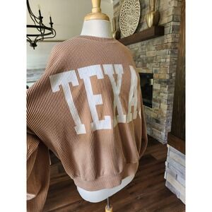 Bucket List Texas Graphic Pullover‎ Sweater Oversized Knit Top Medium